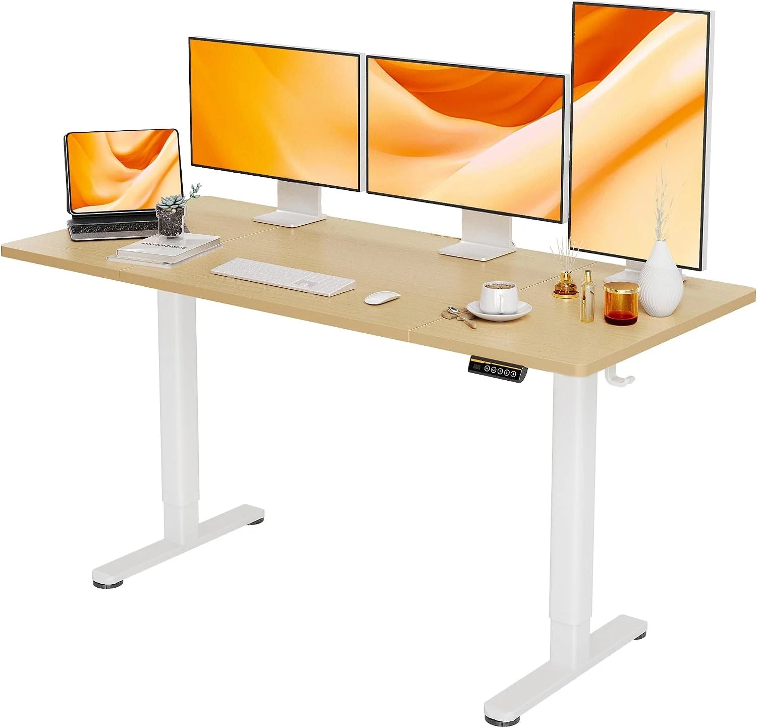 Special Electric Standing Desk, Adjustable Height Stand up Desk, 24x48 Inches Sit Stand Home Office Desk with Splice - Image 14