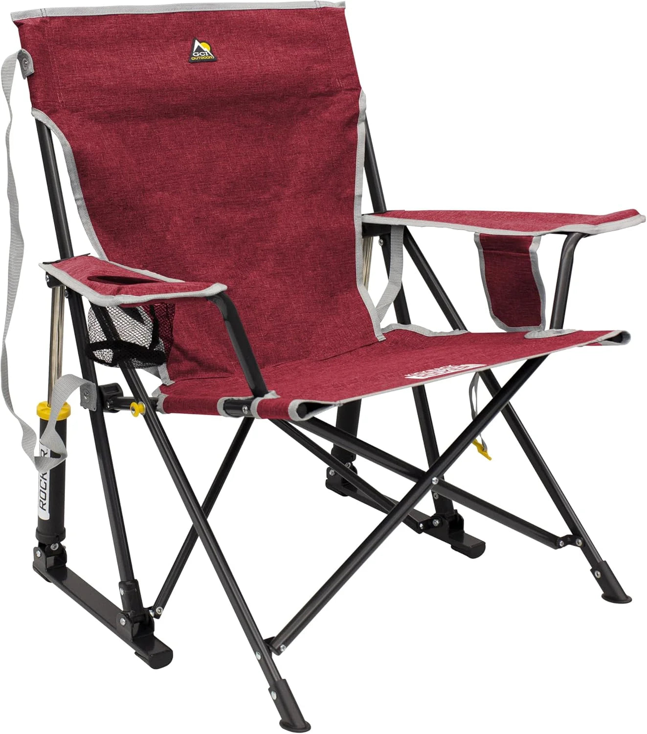 Special Outdoor Kickback Rocker Outdoor Rocking Chair with Beverage Holder