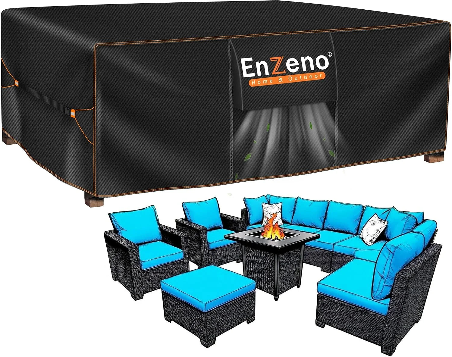 Special Patio Furniture Cover Outdoor Waterproof 110 L x 82 W x 28 H - Image 2