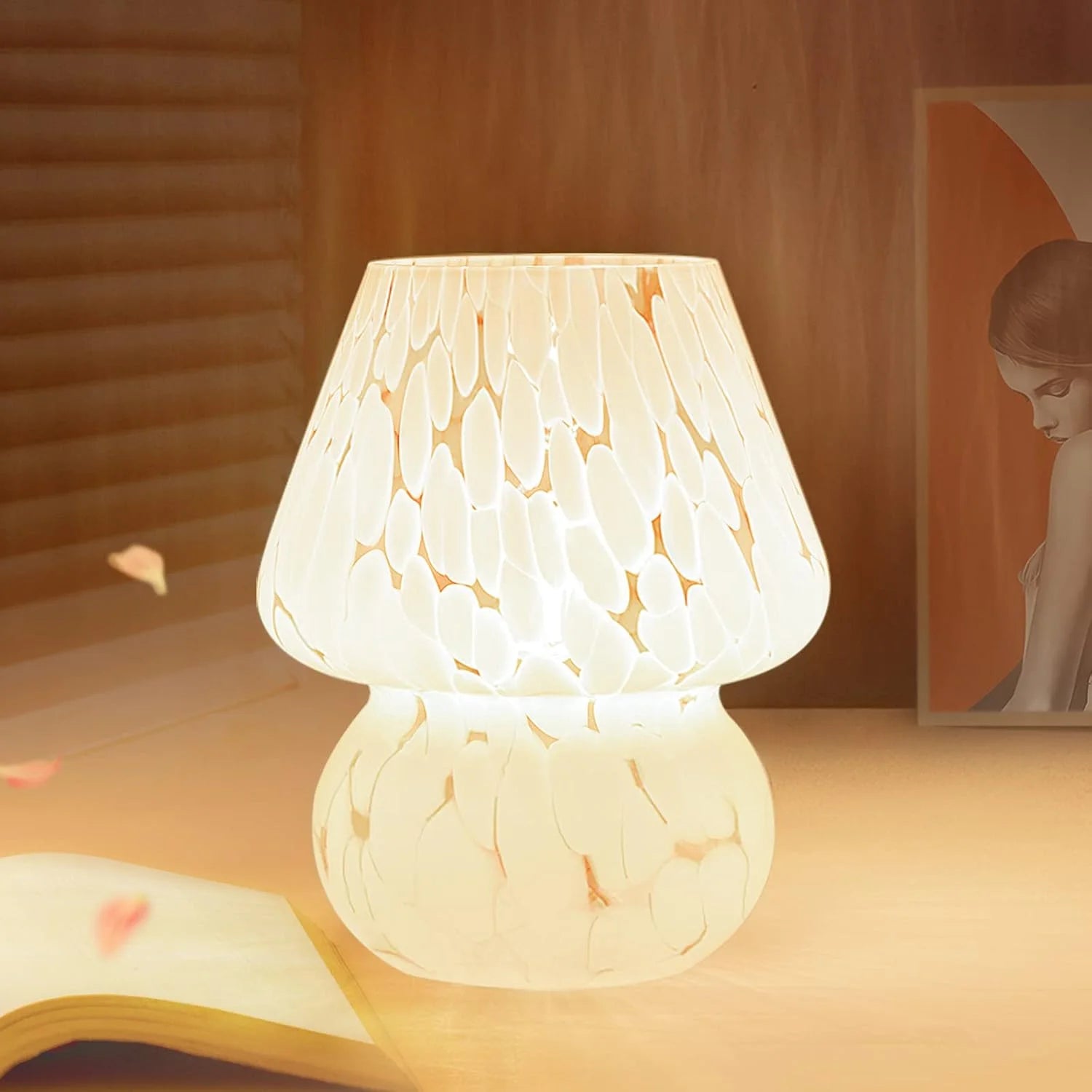 Special ONEWISH Mushroom Lamp Small Vintage Table Lamp for Bedroom Nightstand, Dimmable - Image 4