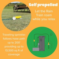 Alternative view of Special Rain Train 13, 500 Square Feet Cast Iron Outdoor Lawn Traveling Water Sprinkler for Yard