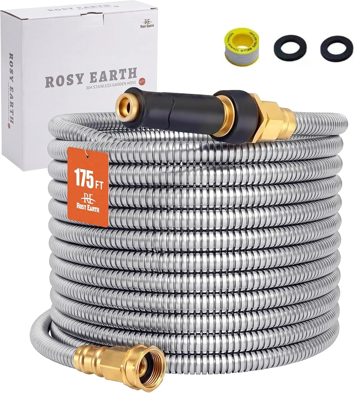 Special Rosy Earth Stainless Steel Garden Hose 100 FT, Heavy Duty Expandable Water Hose - Image 3