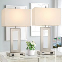 Alternative view of Special Set of 2 Touch Control Table Lamp with 2 USB Ports, Dimmable