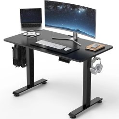 Special Veken 47.2 Inch Large Electric Standing Desk, Gaming Table, Height Adjustable Sit Stand Up Computer Tables for Home