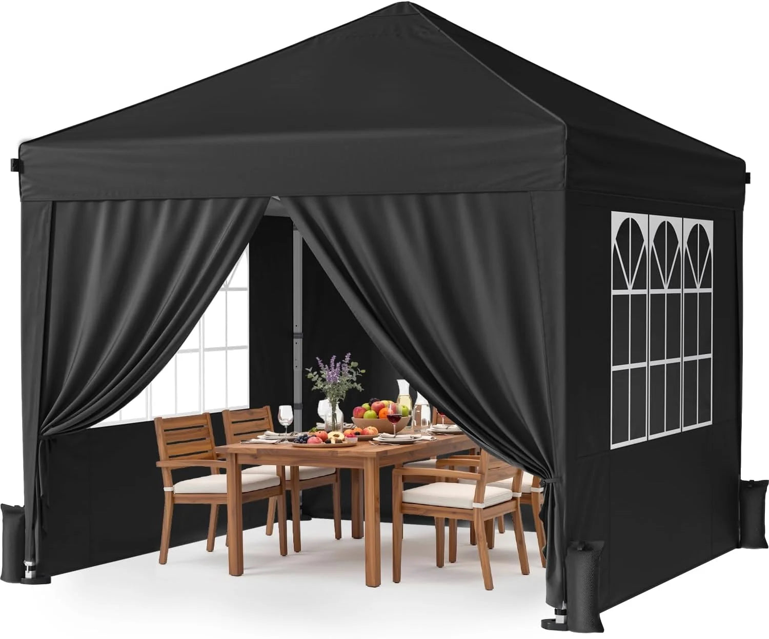 Special Vinabilia 10x10 Pop Up Canopy Tent with One-Push Center Lock,White - Image 8