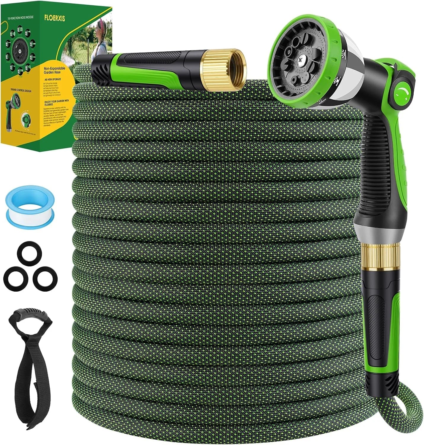 Special Non-Expandable Garden Hose 100 FT, Lightweight Hose with 10 Function Spray Nozzle, 360° Swivel Connectors - Image 6