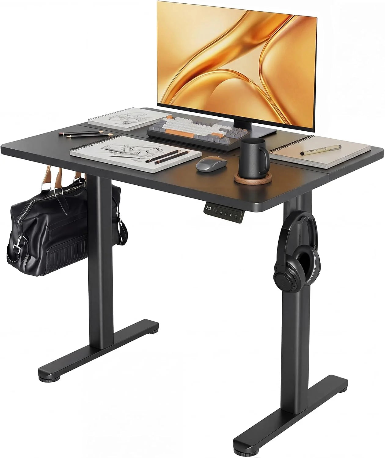 Special Electric Standing Desk, Adjustable Height Stand up Desk, 24x48 Inches Sit Stand Home Office Desk with Splice - Image 22