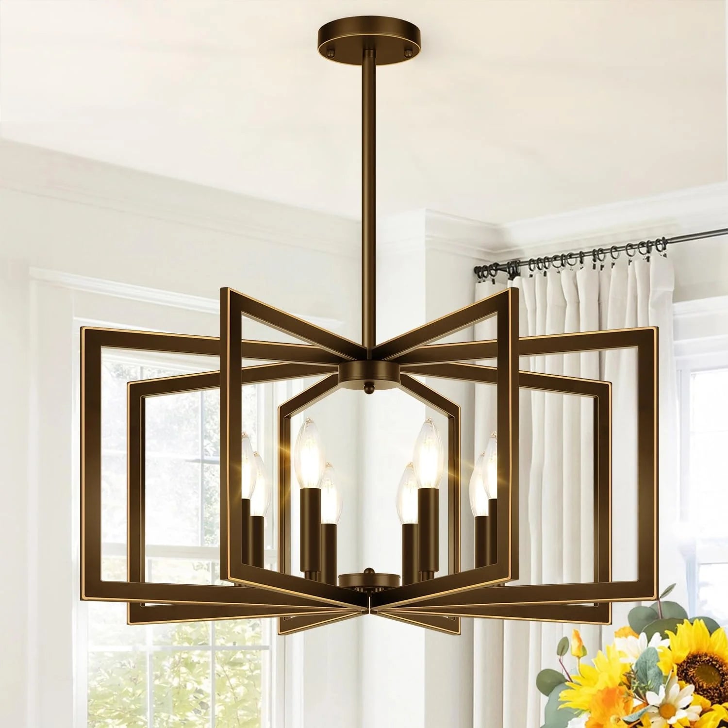 Special 25-61 Height Adjustable Modern Matte Black Chandelier for Dining Room - Image 7