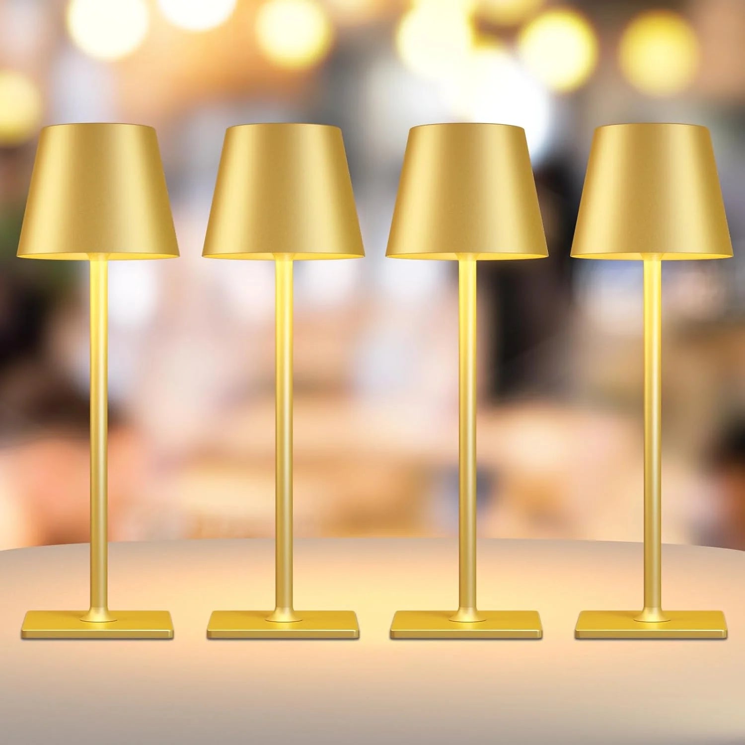 Special Yogaret 4 Pack Gold Rechargeable Led Cordless Table Lamps - Image 4