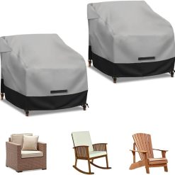 Special zenicham Patio Swivel Chair Cover Waterproof 2 Pack, 600D Heavy Duty Outdoor Furniture Covers for Universal Lawn/Deck/Garden/Backyard Fits up 36