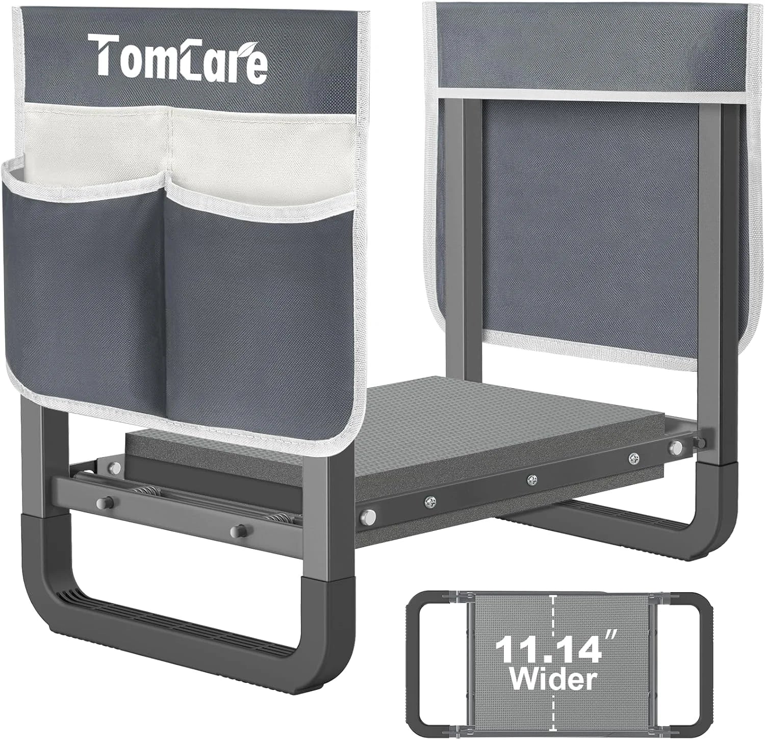 Special TomCare Garden Kneeler and Seat 11.12" Wider Larger Soft Kneeling Pad Garden Bench with 2 Large Tool Pouches Heavy Duty - Image 2