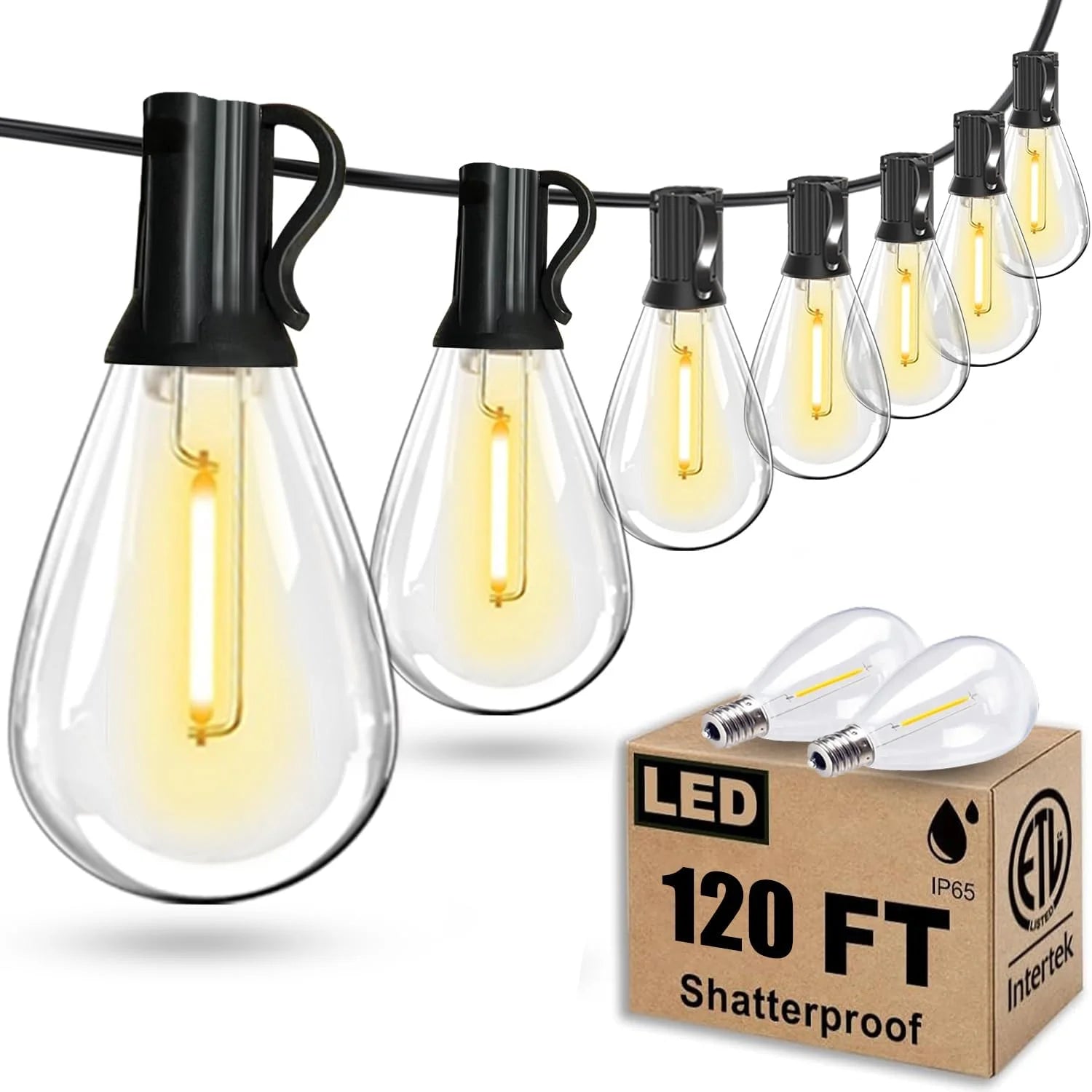 Special Tenmiro 200FT LED Outdoor String Lights with Remote, 74+2 Shatterproof Bulbs Dimmable Timing 3 Light Modes Outside Patio - Image 4