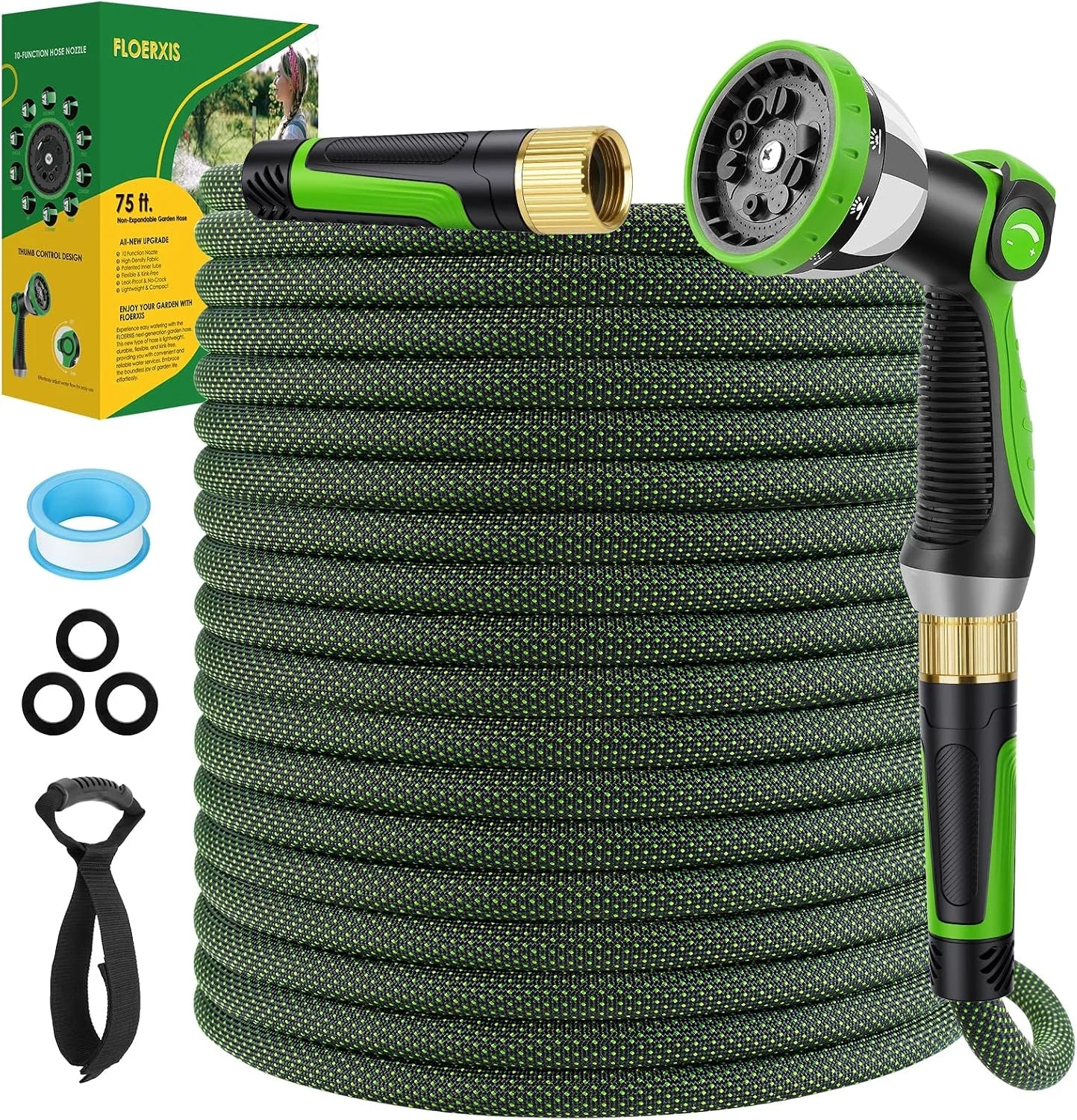 Special Non-Expandable Garden Hose 100 FT, Lightweight Hose with 10 Function Spray Nozzle, 360° Swivel Connectors - Image 9