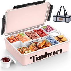 Alternative view of Special Chilled Portable Snackle Box Container with Ice Pack, Divided Serving Tray with Insulated Bag, Beach Essentials for Summer