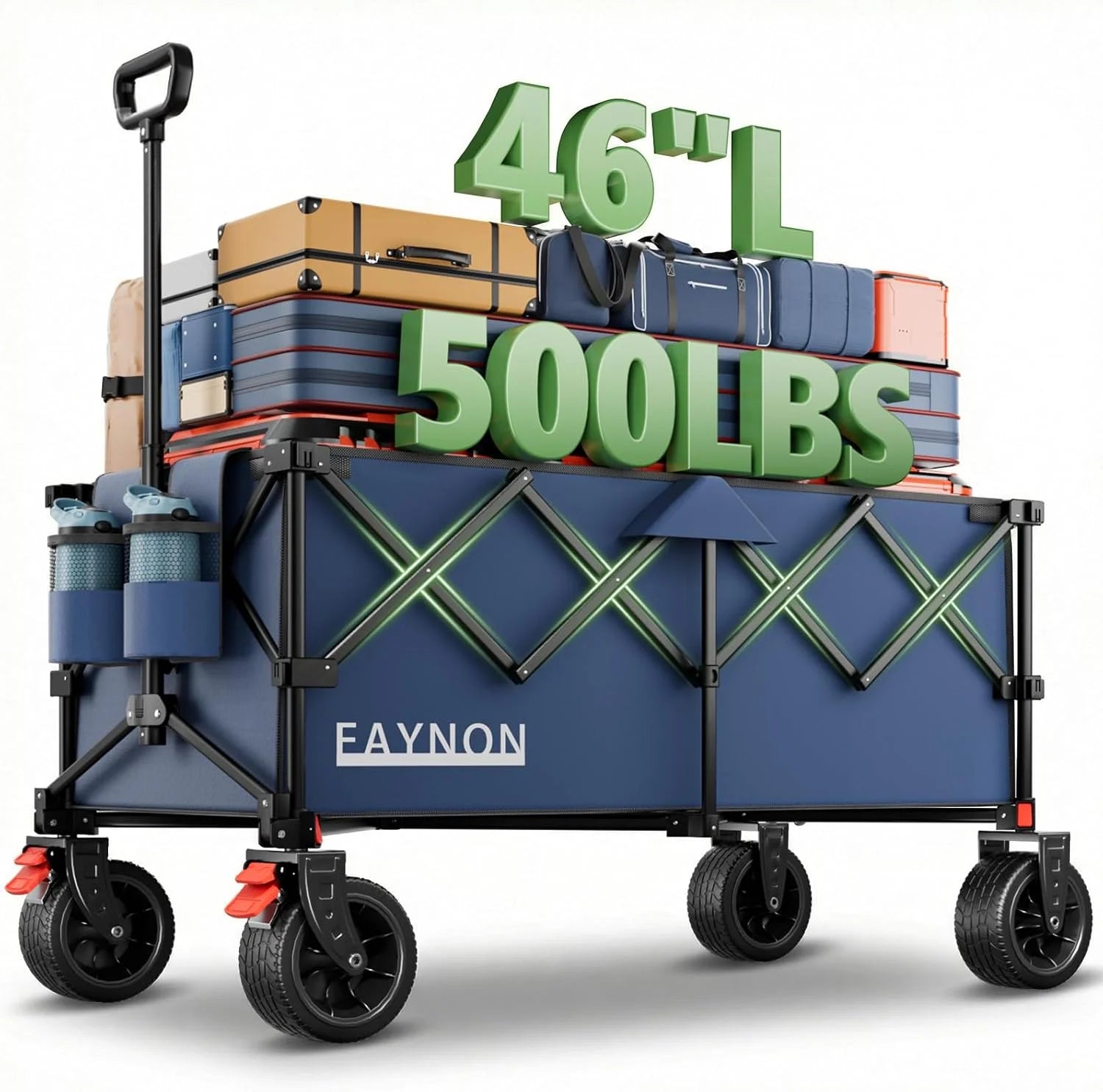 Special L Collapsible Foldable Extended Wagon, 500LB Weight Capacity with 280L Heavy Duty Folding Cart - Image 3