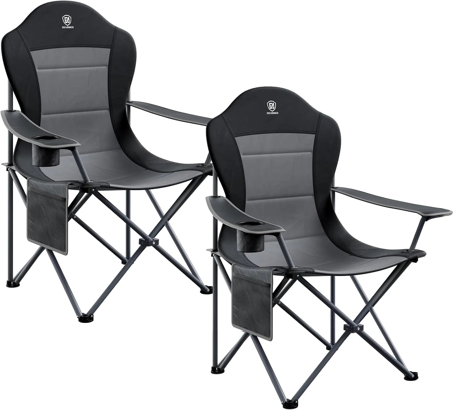 Special EVER ADVANCED Folding Camping Chair with High Back Padded 2 Pack Oversized Portable Lawn Chairs Lightweight Sturdy Steel - Image 5
