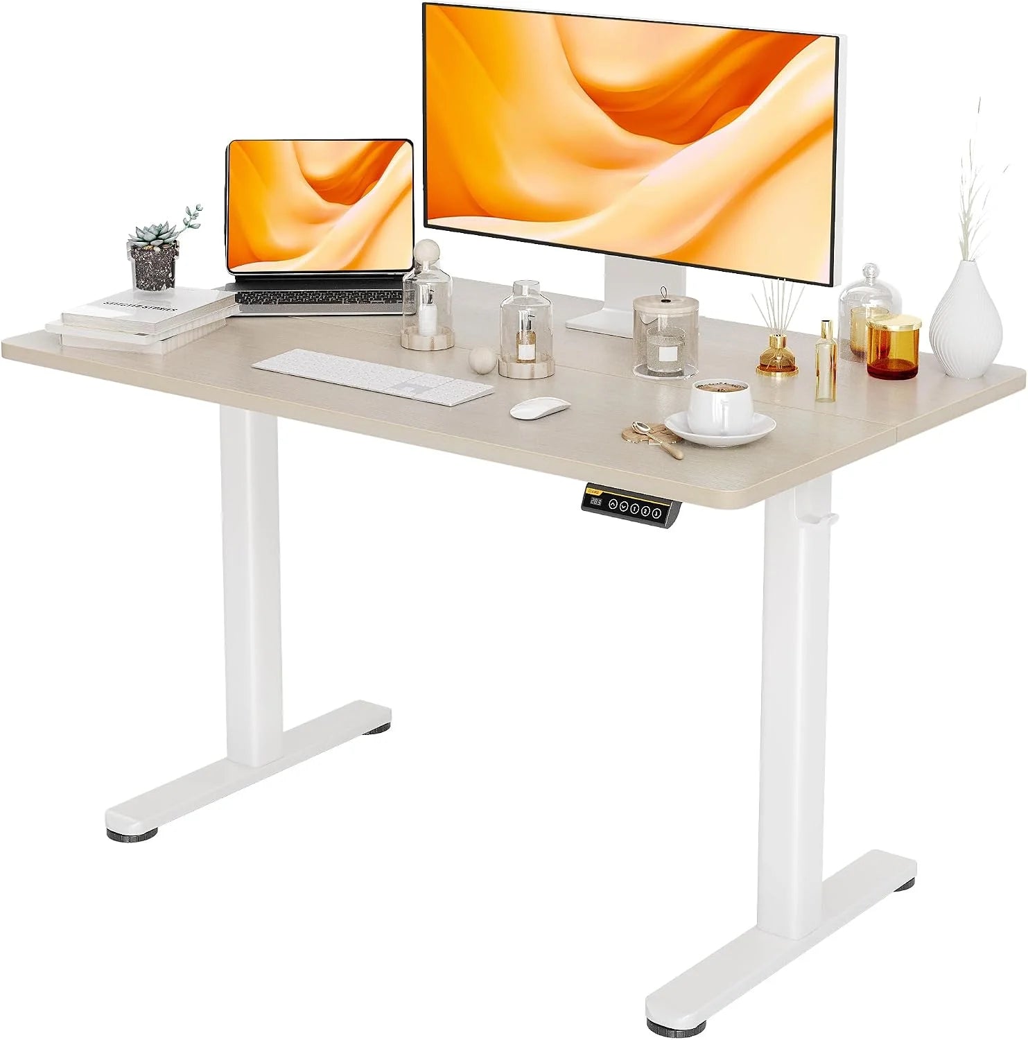 Special Electric Standing Desk, Adjustable Height Stand up Desk, 24x48 Inches Sit Stand Home Office Desk with Splice - Image 13