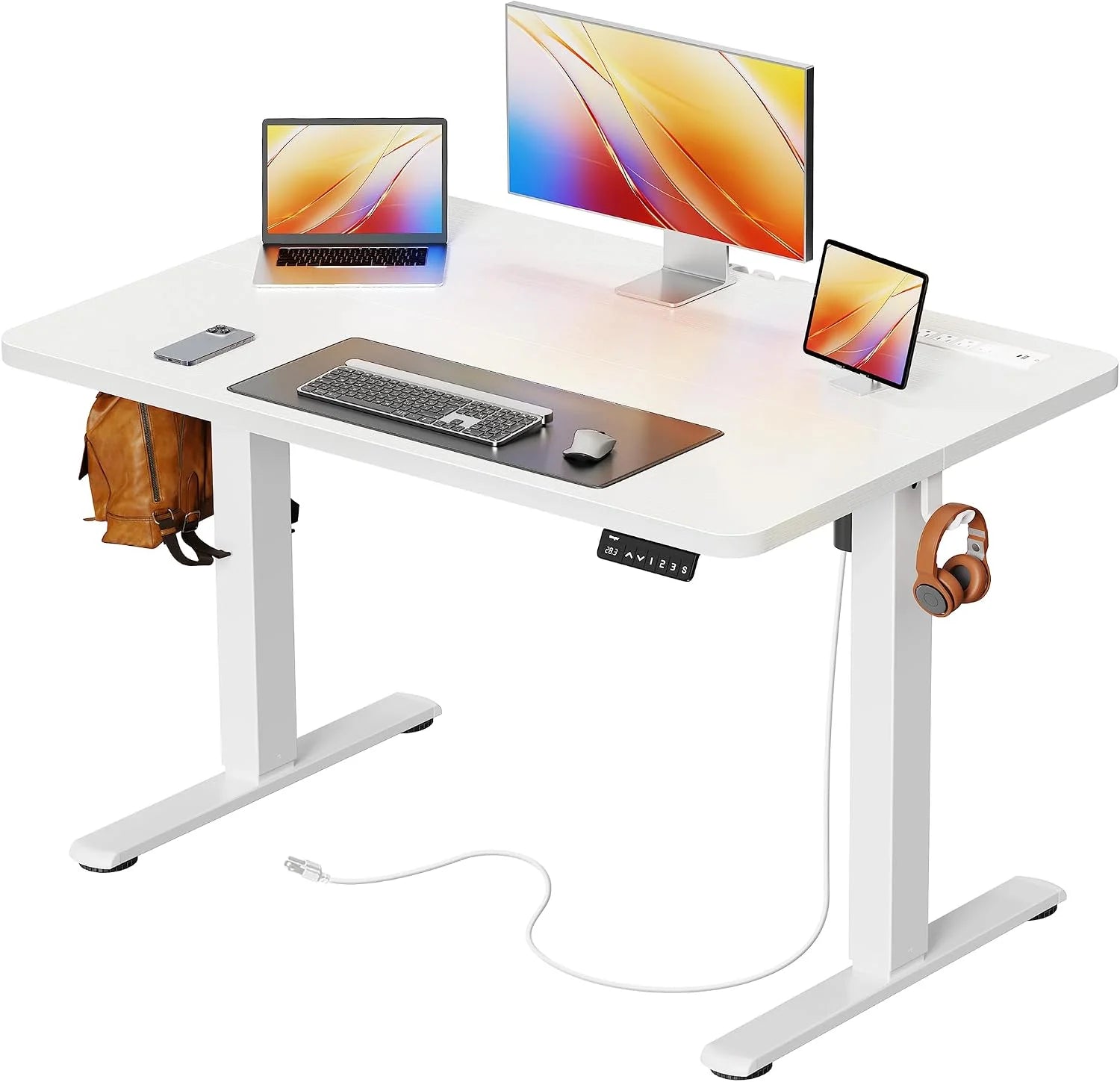 Special Electric Standing Desk with Power Outlets and USB-C Port, 47 X 24 Inch Height Adjustable Desk - Image 21