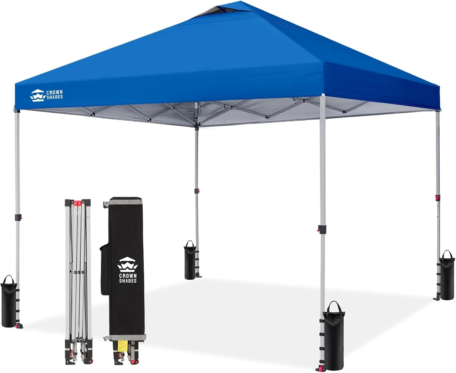 Special CROWN SHADES 10×10 Pop Up Canopy, Patented CenterLok One Push Tent Canopy, 8 Stakes, 4 Ropes (10×10 - Image 2