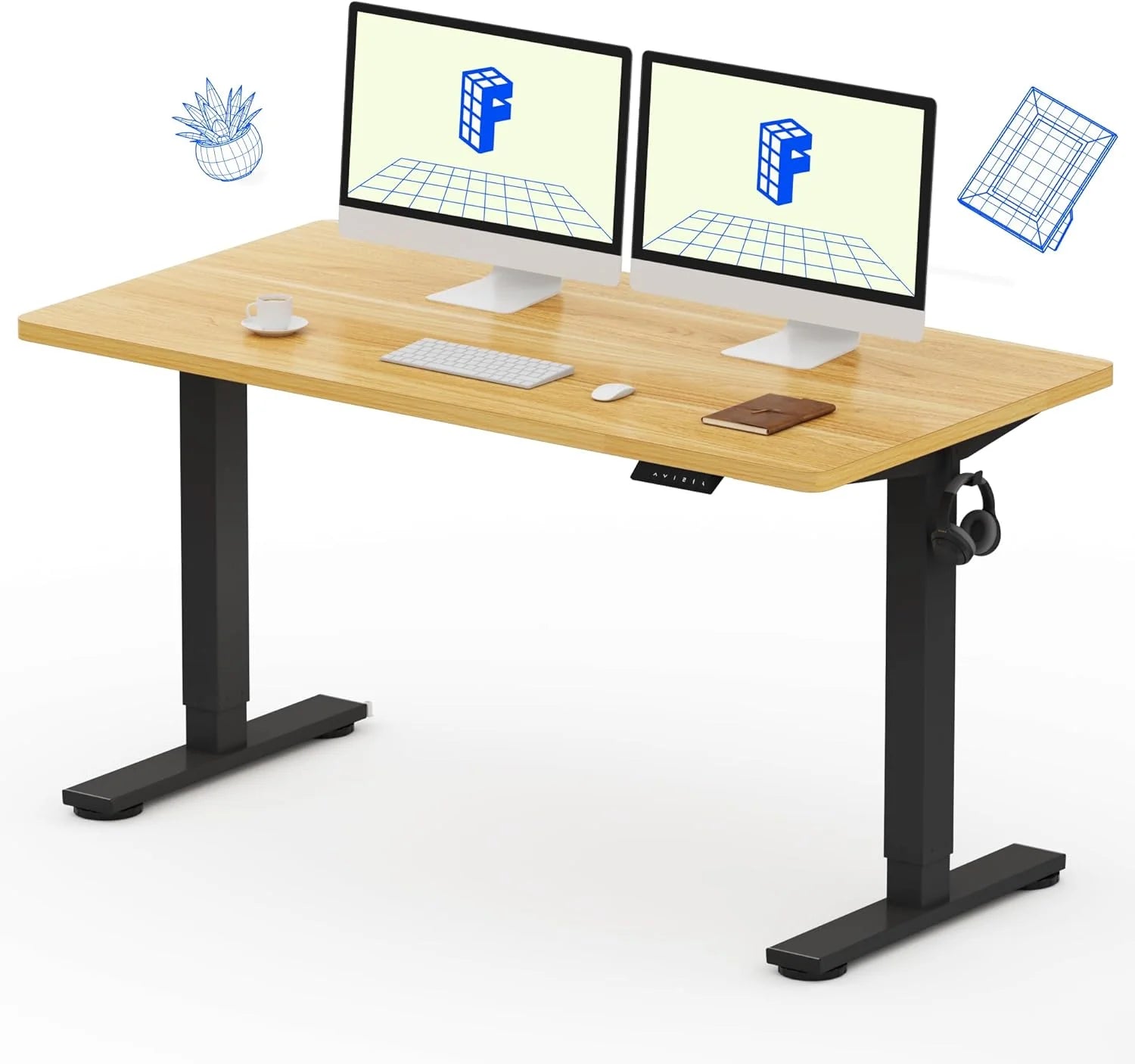 Special FLEXISPOT EN1 One-Piece Standing Desk, Electric Adjustable with 4 Memory Presets, 176 LBS Capacity, 48x24 Black - Image 3