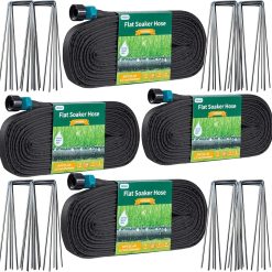 Special Hlinker 2026 Flat Soaker Hose 200 ft (50ft 4Packs) with Stake for Garden, Linkable Drip Hose Diy Automates Garden