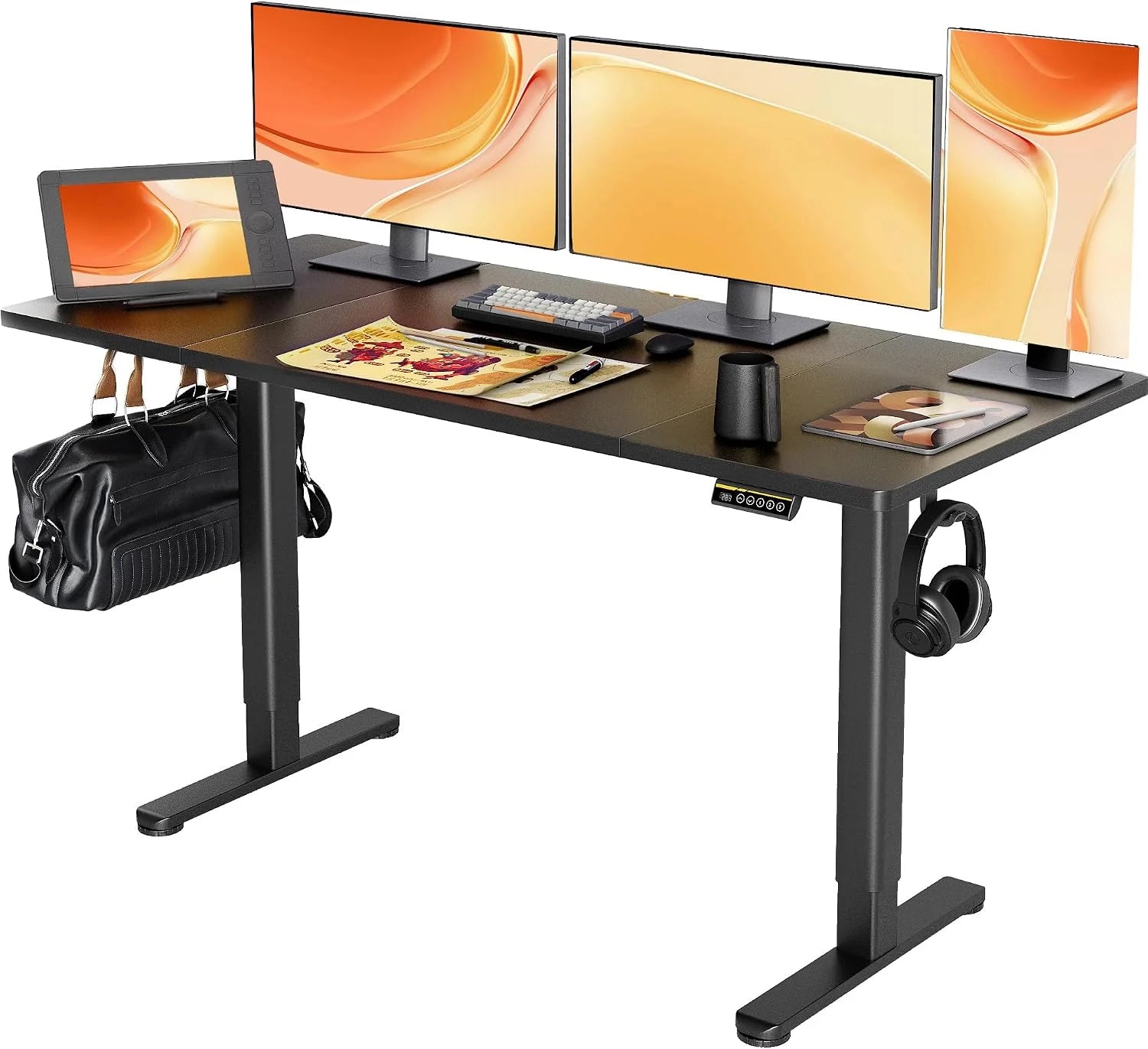 Special Electric Standing Desk, Adjustable Height Stand up Desk, 24x48 Inches Sit Stand Home Office Desk with Splice - Image 19