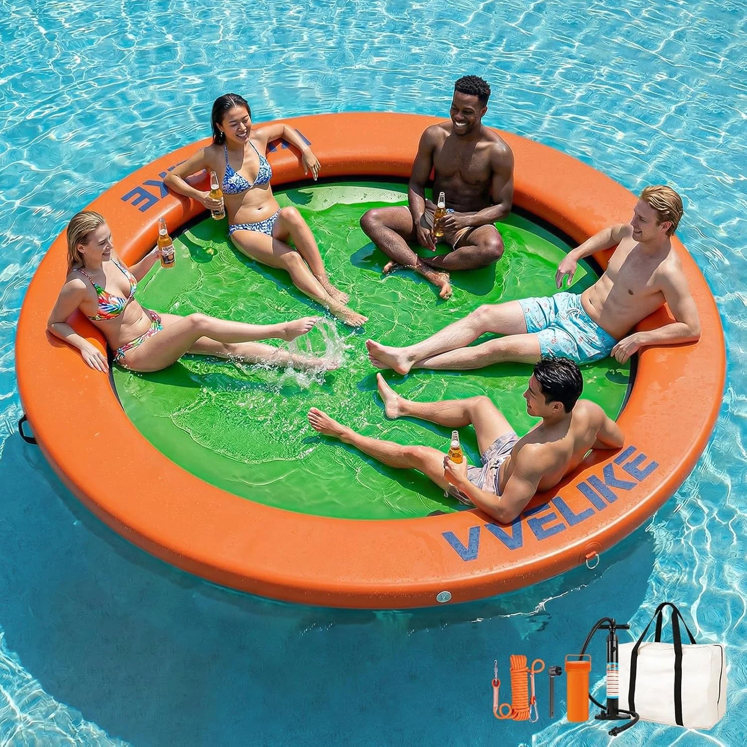 Special Water Hammock Lake Floats for Adults, Large Circle Pool Hammock Pool Lounger Water Float for Lake River Ocean - Image 6
