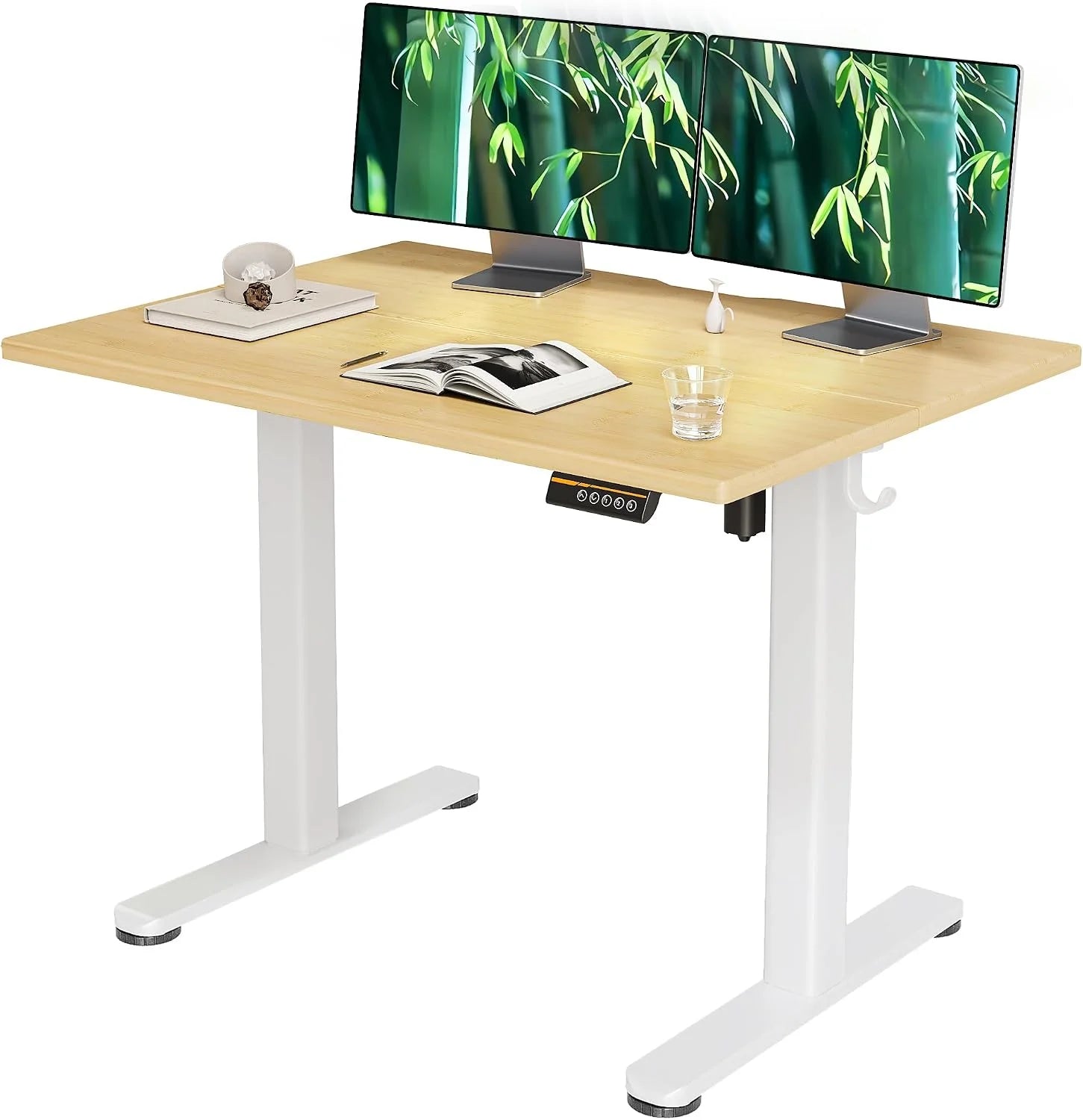 Special Electric Standing Desk, Adjustable Height Stand up Desk, 24x48 Inches Sit Stand Home Office Desk with Splice - Image 26