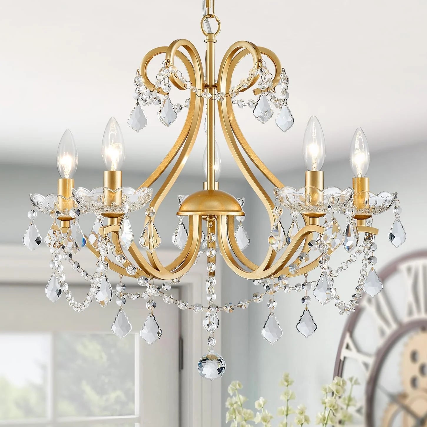 Special 5-Light Crystal Candle Chandelier Pendant Ceiling Light Modern Lighting Fixture for Bedroom Hallway Bar Kitchen - Image 3