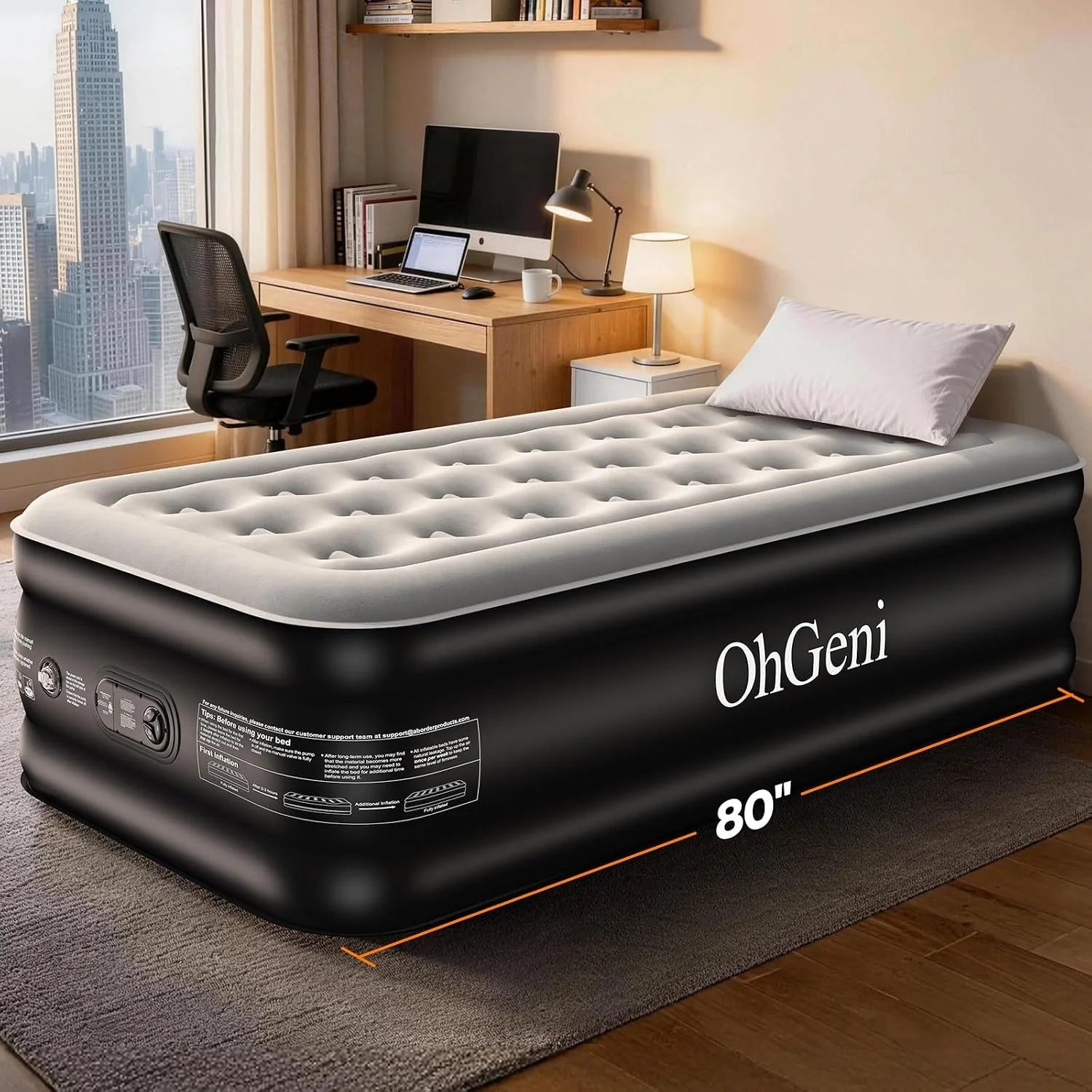 Special Air Mattress Queen with Built in Pump, 18 Raised Inflatable Blow Up Mattress, Upgraded Surface Portable Bed - Image 11