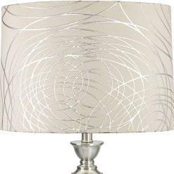 Alternative view of Special With Silver Circles Large Drum Lamp Shade (Pre-Assembled) 15 Top x 16 Bottom x 11 High (Spider) Replacement
