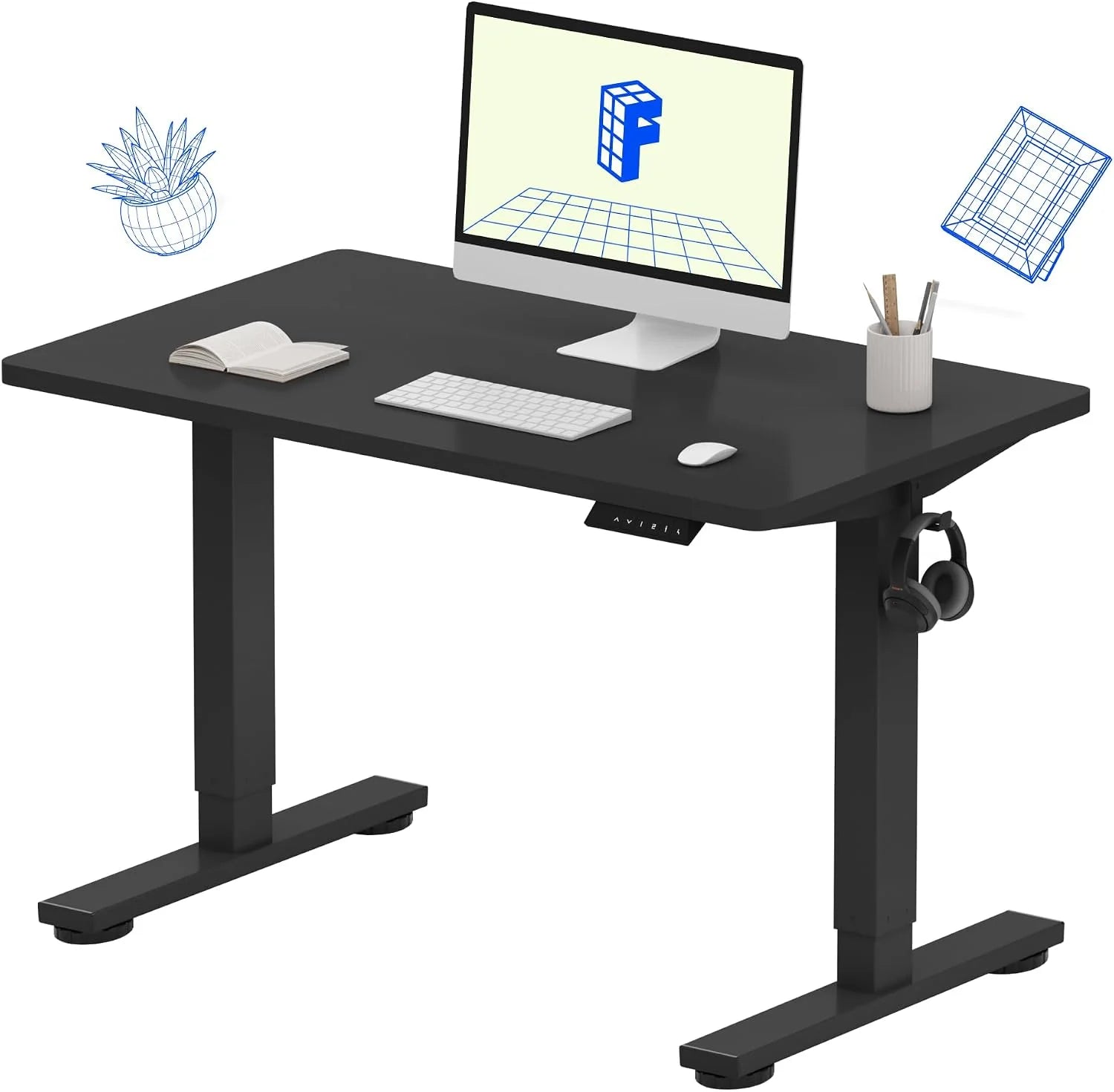 Special FLEXISPOT EN1 One-Piece Standing Desk, Electric Adjustable with 4 Memory Presets, 176 LBS Capacity, 48x24 Black - Image 6