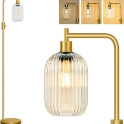 Alternative view of Special Dimmable Floor Lamp for Living Room with Clear Glass Lampshade, Bulb Included, 900LM, Arc Standing Tall Lamp for Bedroom