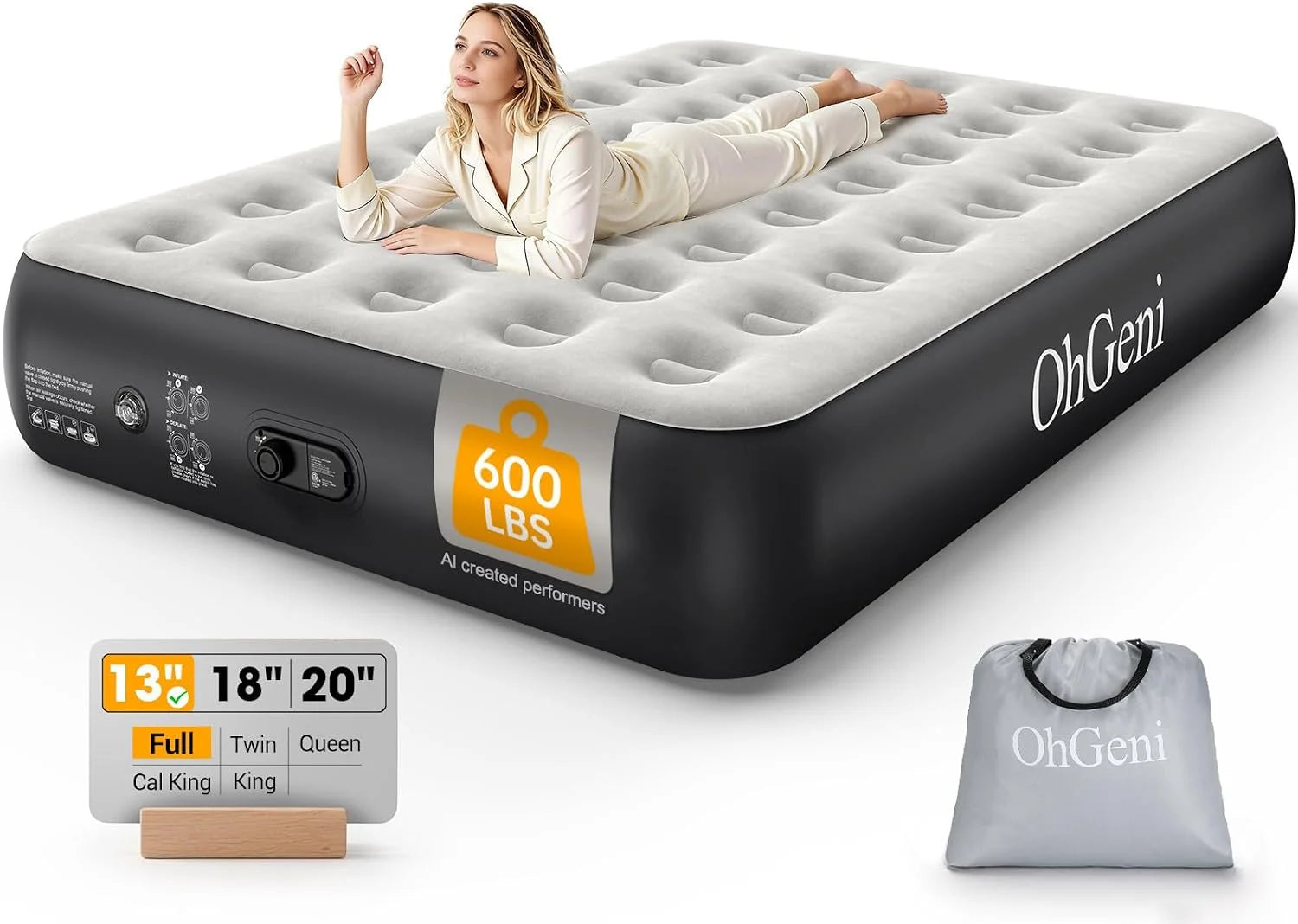 Special Air Mattress Queen with Built in Pump, 18 Raised Inflatable Blow Up Mattress, Upgraded Surface Portable Bed - Image 13