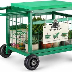 Alternative view of Special Garden Seat with Wheels, Rolling Garden Stool Heavy Duty Gardening Cart with Seat and 20 Quart Storage Space for Patio