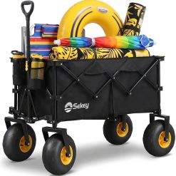 Alternative view of Special Sekey Heavy Duty Beach Wagon with 9 Big Sand-Proof Wheels " 600lb Capacity, 200L Oversized Foldable Cart