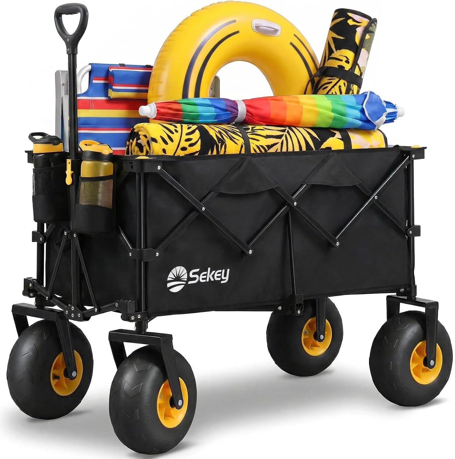 Special Sekey Heavy Duty Beach Wagon with 9 Big Sand-Proof Wheels " 600lb Capacity, 200L Oversized Foldable Cart - Image 2