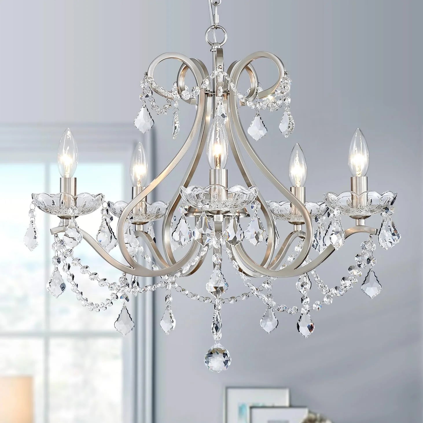 Special 5-Light Crystal Candle Chandelier Pendant Ceiling Light Modern Lighting Fixture for Bedroom Hallway Bar Kitchen - Image 6