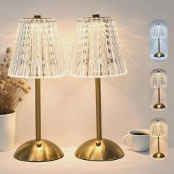 Special 2 Pcs Cordless Rechargeable Table Lamp, Dimmable, 3-Color Temperature