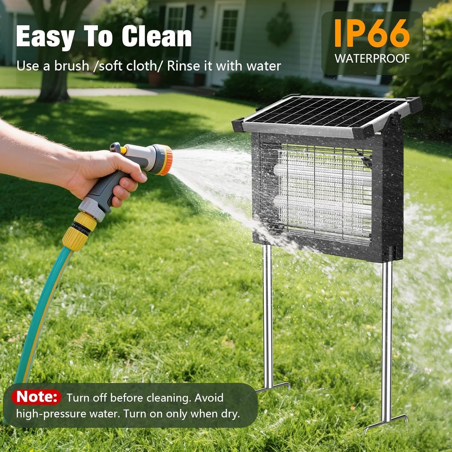 Special Bug Zapper Outdoor, 4500V Mosquito Zapper Waterproof with Panel Sensor Electric Fly Zapper Rechargeable Mosquito - Image 3