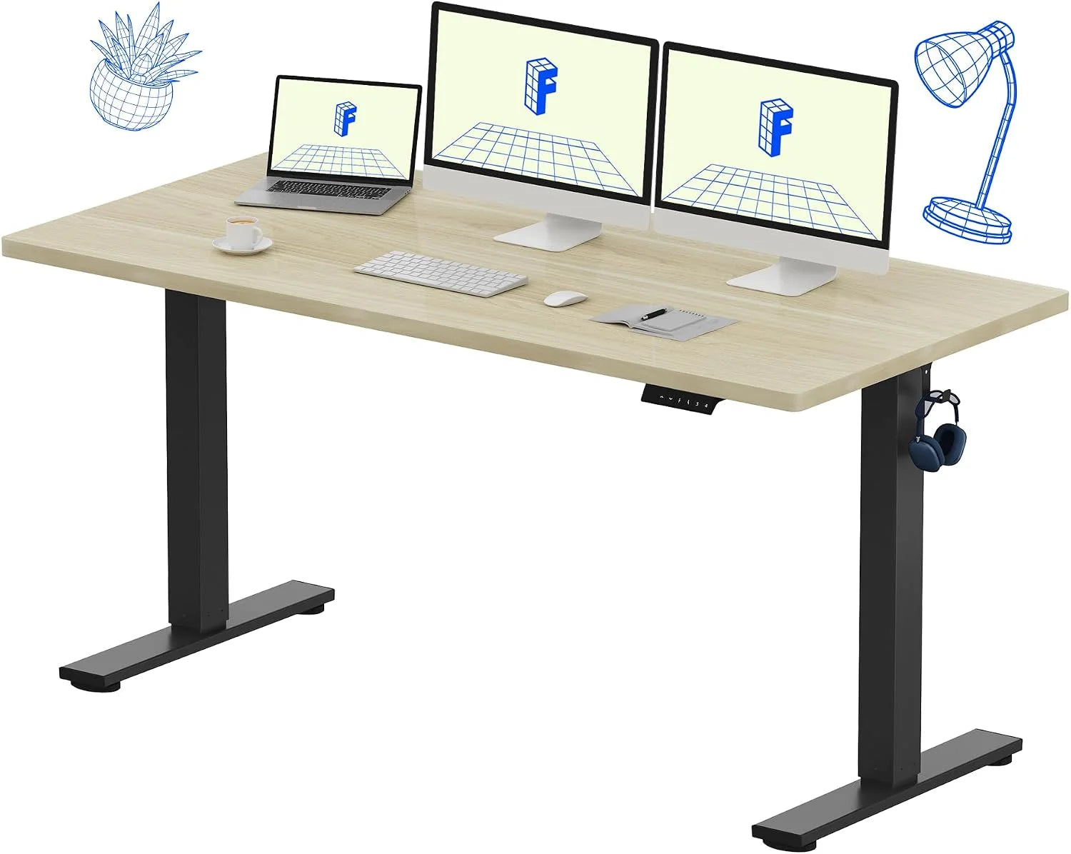 Special FLEXISPOT EN1 One-Piece Standing Desk, Electric Adjustable with 4 Memory Presets, 176 LBS Capacity, 48x24 Black - Image 13