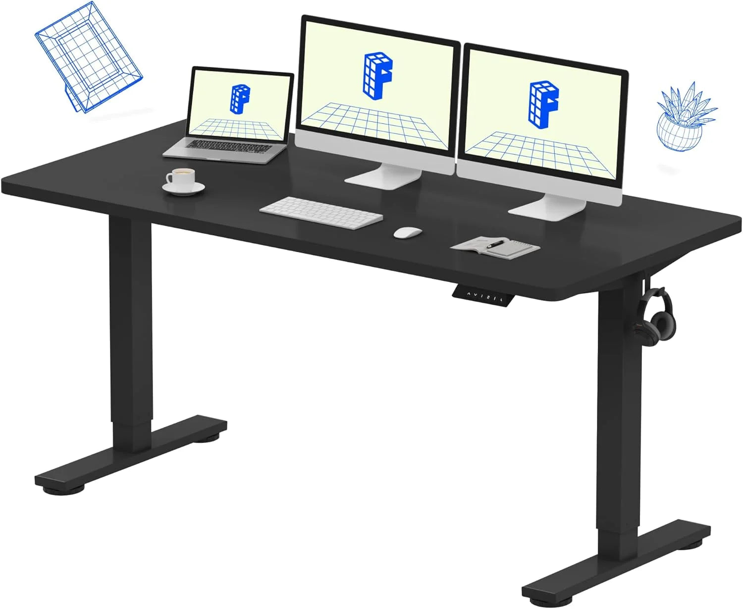 Special FLEXISPOT EN1 One-Piece Standing Desk, Electric Adjustable with 4 Memory Presets, 176 LBS Capacity, 48x24 Black - Image 12