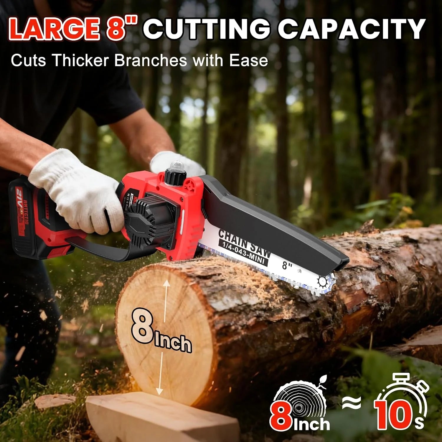 Special Cordless Pole Saw, 8 Inch Mini Chainsaw, 6.6-Ft Electric Pole Saws - Image 3