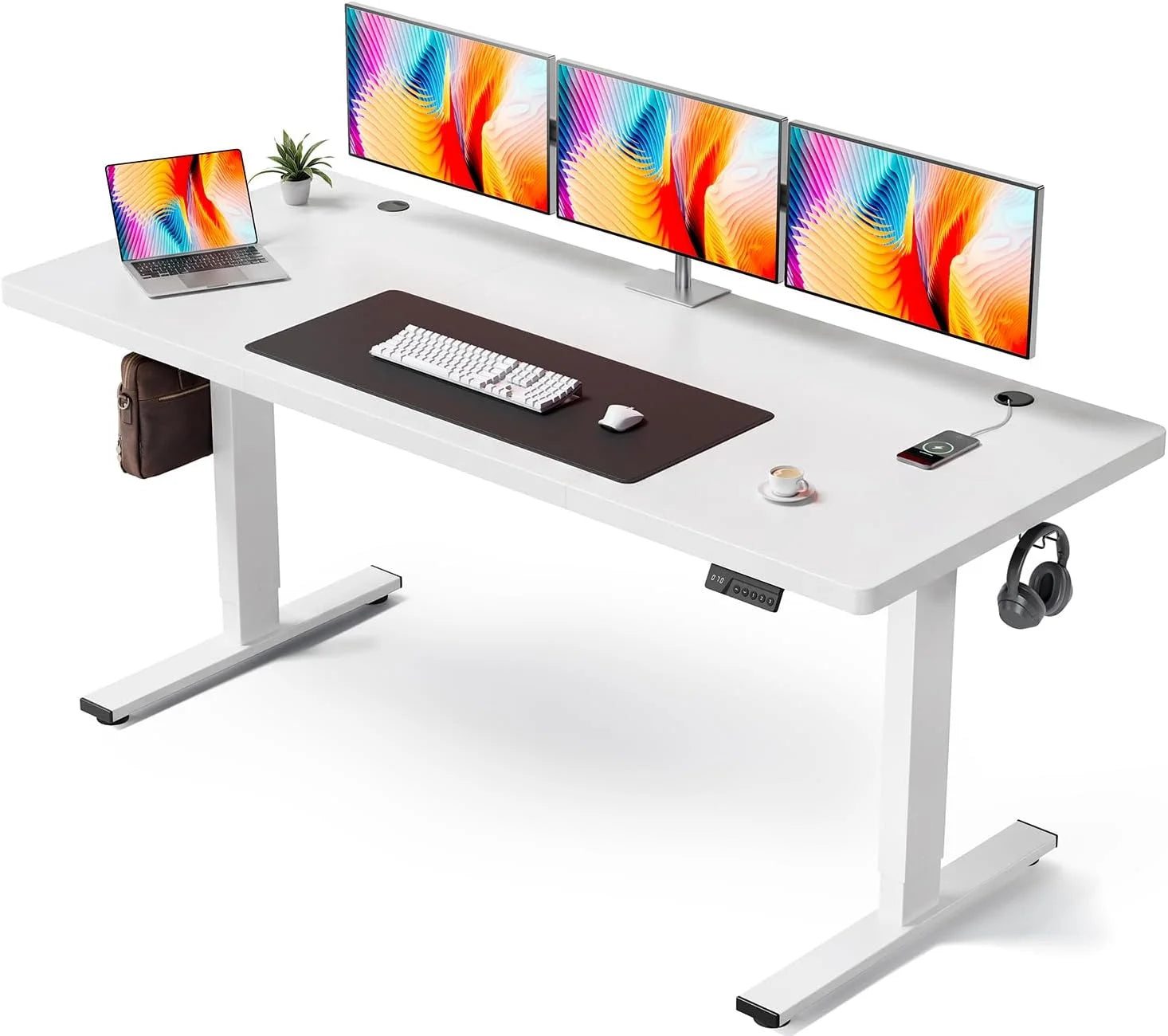Special Electric Standing Desk Adjustable, 60x28 Inch Sit Stand Desk with 1 Inch Thick Tabletop - Image 9