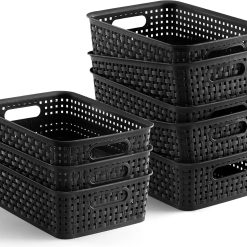 Alternative view of Special [ 8 Pack ] Plastic Storage Baskets, Small Pantry Organization and Storage Bins, Household Organizers for Laundry