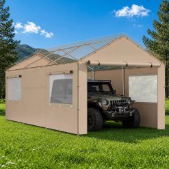 Special 10×20 FT Car Canopy Replacement Cover, 800D Waterproof & UV, Beige