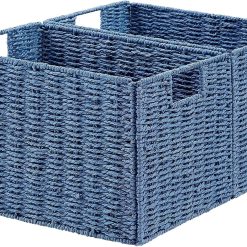 Alternative view of Special Wicker Storage Basket, Set of 2 Hand-Woven Paper Rope Wicker Basket, Small Storage Baskets for Organizing Toilet