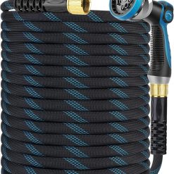 Special KETTOYA Non-Expanding Garden Hose 100 ft, Kink Free Flexible Water Hose with 10-Pattern Spray Nozzle
