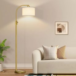 Special Nintiue Upgraded Modern Arc Dimmable Tall Standing Floor Lamp with Linen Shade, Bulb Included