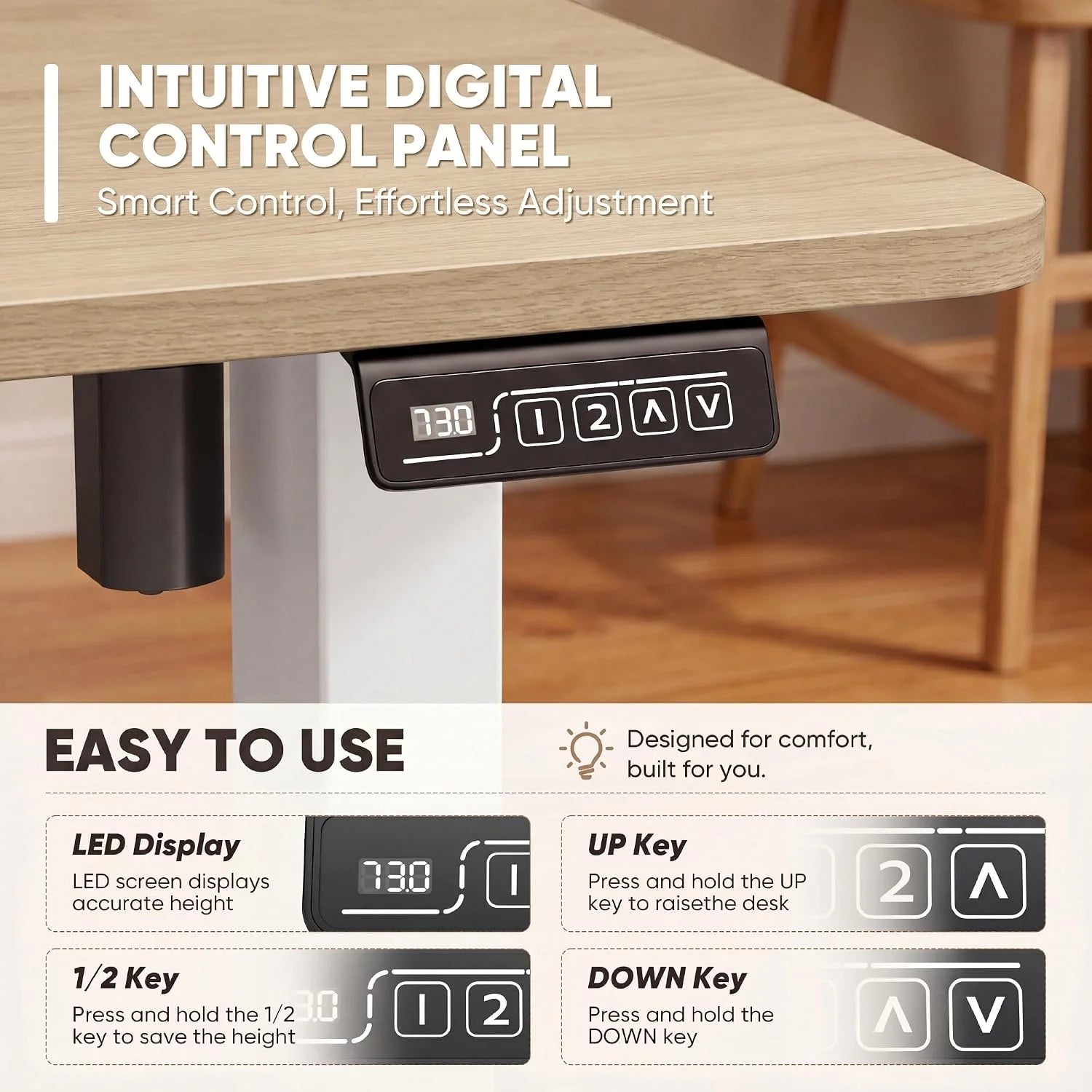 Special 55 x 24 Inches Electric Height Adjustable Standing Desk Large Sit Stand Up Desk Home Office Computer Desk Memory - Image 33